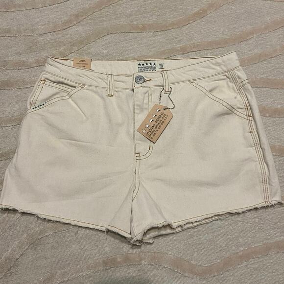 Fivestar General Carpenter Short 7/28 Relaxed Fit White 2.5 inseam Midrise Twill - Picture 1 of 6